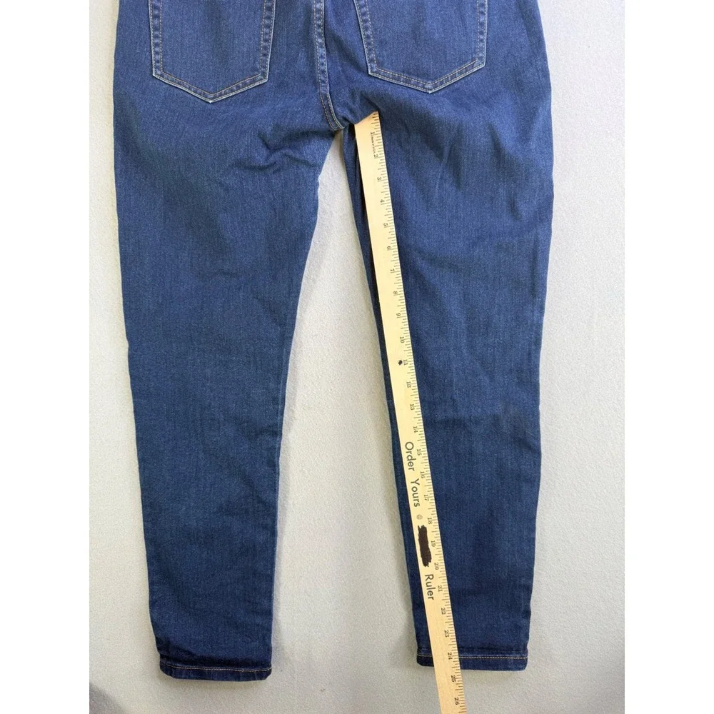 MICHAEL KORS Skinny Fit Jeans Zipper Accents Mid Rise Blue Denim Size 6